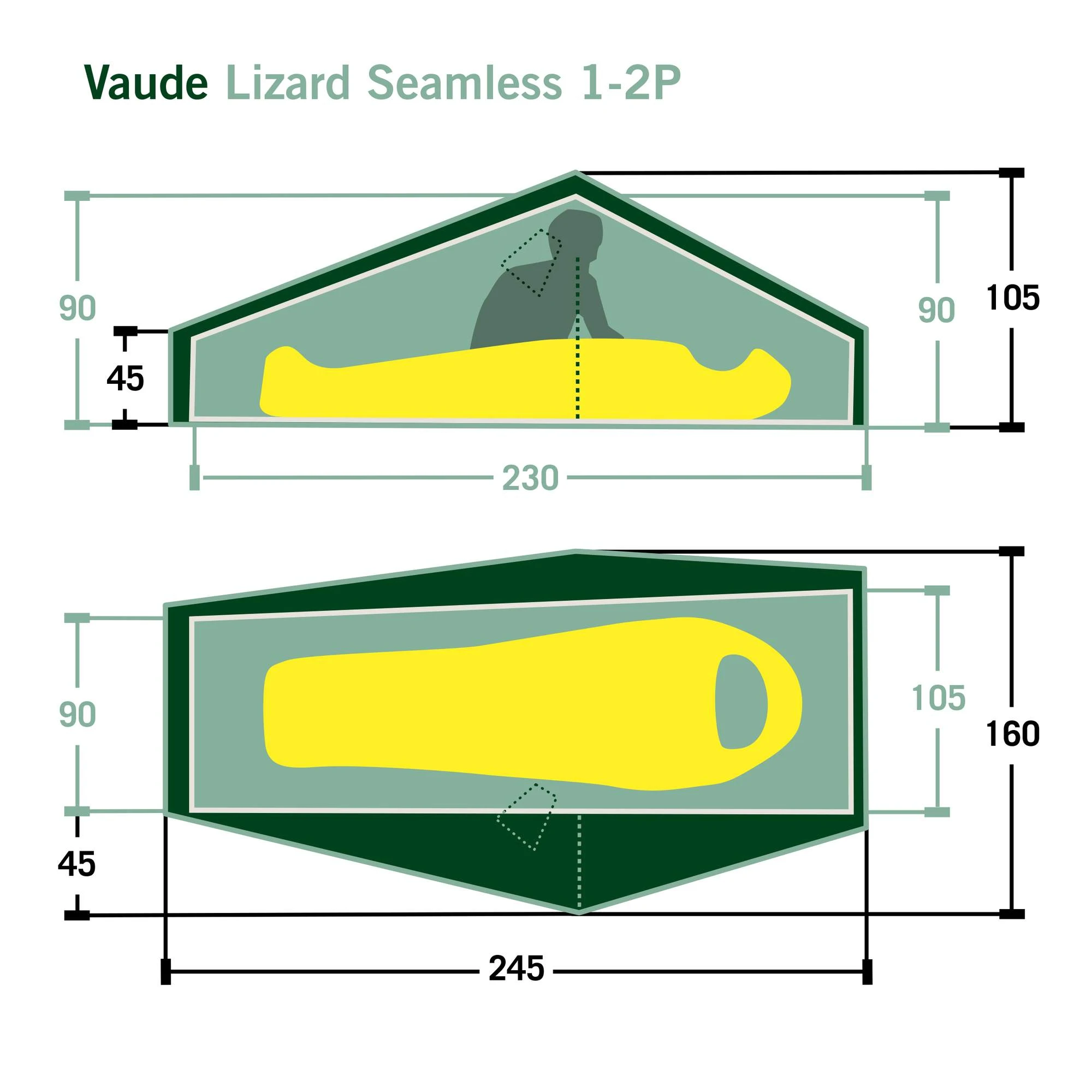 VAUDE LIZARD SEAMLESS 1-2P - Einpersonenzelt 2 VAUDE LIZARD SEAMLESS 1-2P - Einpersonenzelt – Bild 2
